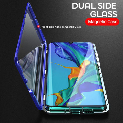 Magnetic Tempered Glass Double-sided Phone Case.